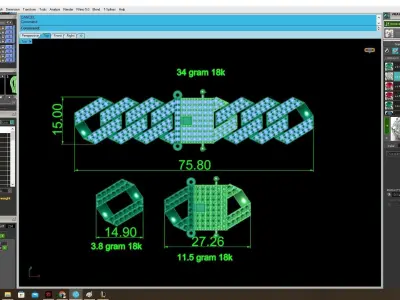 Luxury Cuban Link Bracelet 3D Jewelry Model 4136 3D print model
