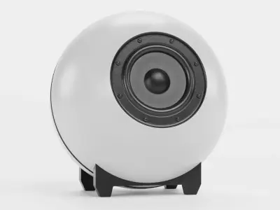 Round Audio Speaker V3 - Universal White Sound Unit Low-poly 3D model