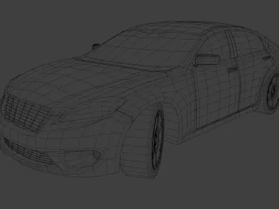 Game Ready Stylized Luxury Sedan Low-poly 3D model