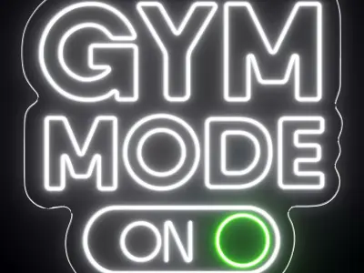 GYM Mode On Neon Sign 3D model