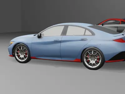 3D Model Hyundai Elantra 2021 Low Poly Car PBR Blender  Low-poly 3D model