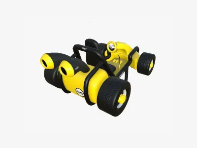 Cartoon Kart G06 Yellow - Vehicle Racing Design Low-poly 3D model