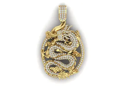 DRAGON PENDANT DIAMOND 3D print model