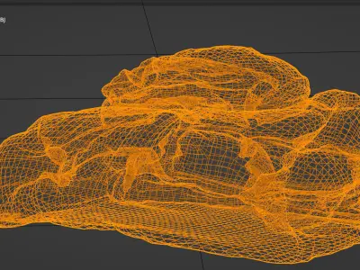 Black down casual winter jacket generic folded for sport hiking  3D model