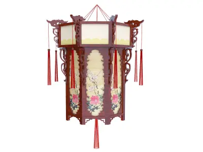 Chinese lanterns Low-poly 3D model