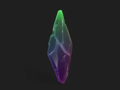crystal set Low-poly 3D model