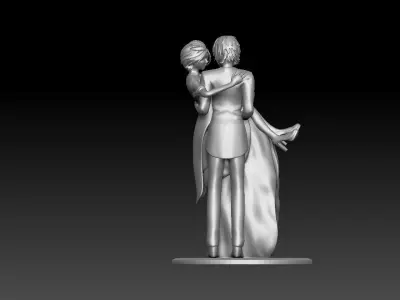 Groom and Bride 3D model for wedding cake 3D print model