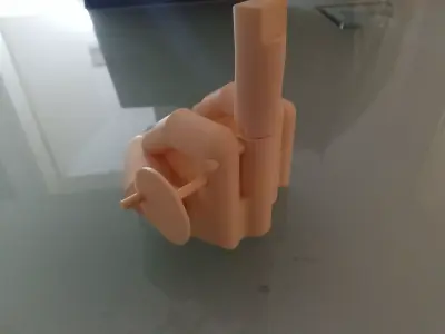 Middle finger with gear Stinkefinger 3D print model