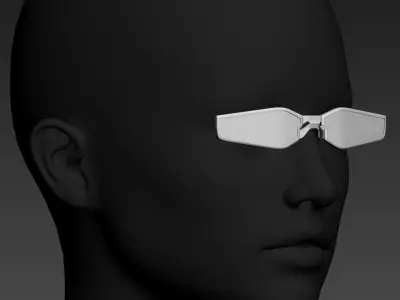 HighPoly Glasses or Sunglasses without temples 3D model