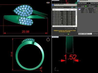 Diamond Jewelry Ring 3D print model get