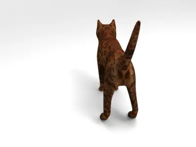 Cat game ready low poly model bengal Low-poly 3D model
