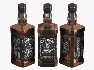 Jack Daniels Whiskey Bottle 3D model