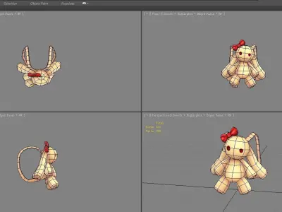 Cartoon Girl Backpack - Doll Low-poly 3D model