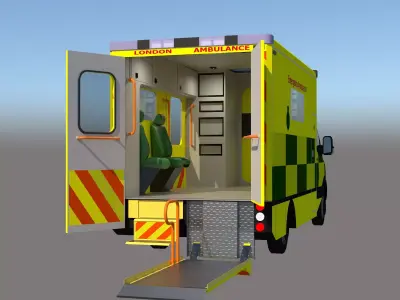 London Emergency Service Ambulance - Mercedes Benz Van 3D model