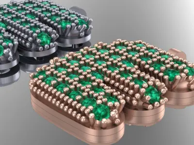letter E convex surface full of diamonds 3D print model