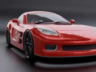 Corvette car 3d model Low-poly 3D model