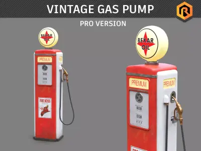 Vintage Gas Pump - PRO Version Low-poly 3D model