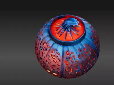 Pumpkin Candle Lantern 3D Model Decorative Pumpkin Light Low-poly 3D model