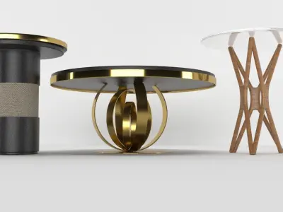 Table three set  decorative 3D model