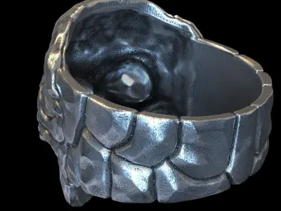 Skull ring Rock vol1  jewelry 3D print model