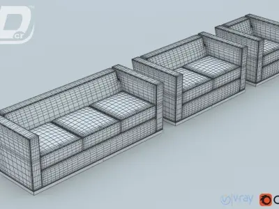 Harper seater set 3D model
