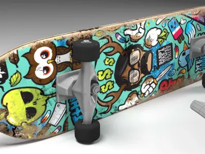 skateboard two skateboards Low-poly 3D model