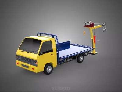 ATTACHED HYDRAULIC JACK LIFT REMOTE HOIST JIB CRANE PICKUP TRUCK 3D model