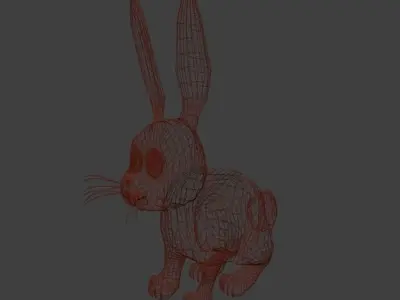 Rabbit Cartoon Low-poly 3D model