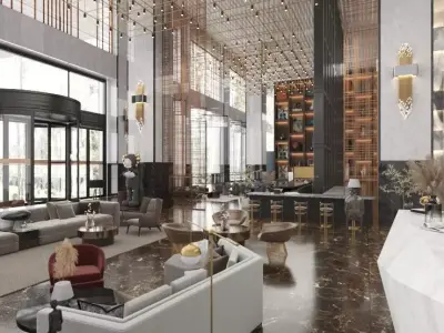 Hotel Lobby 3D model get