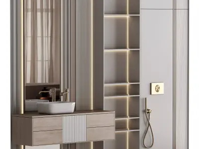 Bathroom furniture N054 in Neoclassic and Modern style Low-poly 3D model