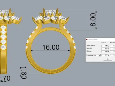 Gold  ring  Jewelry 3D print model