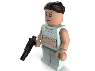Padme lego figure holding gun 3D model