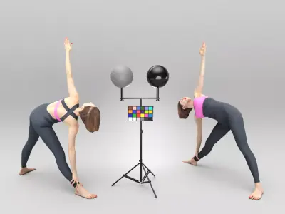 Young woman doing sport exercises 425 Low-poly 3D model