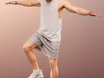 Scott 11991 - Athletic Man Making Sport  Low-poly 3D model