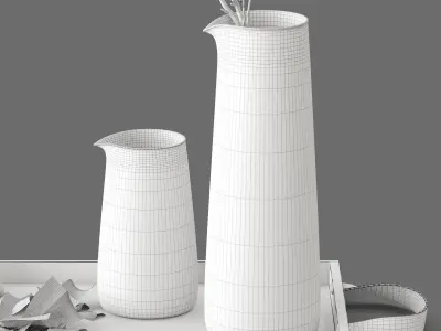 Decor Olive and mint Set 40 3D model