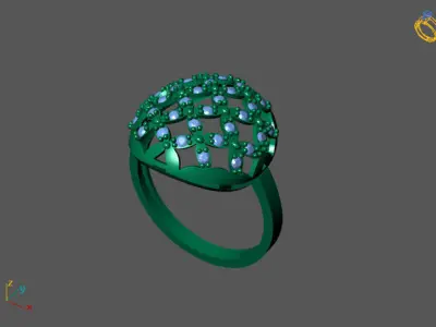 STL 3DM Women Ring Womens Ring Diamonds With Stone Model 3D print model