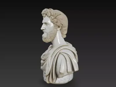 Imperial Marble Warrior - Classical Hero Bust 3D Model 3D print model