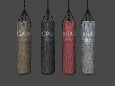  Punching bags - Animated Low-poly 3D model