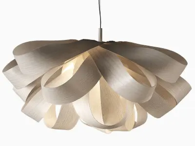 Agatha by LZF Pendant with Solid Wood Shade 3D model