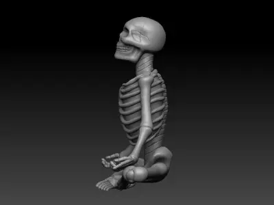 Meditating Yoga Skeleton 3D print model