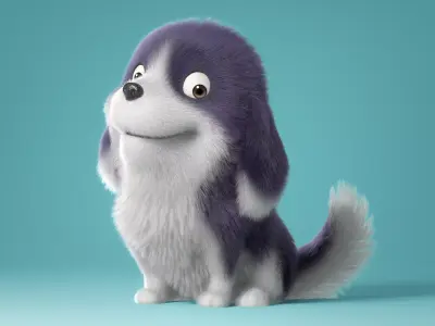 Cartoon Dog Rigged 3D model