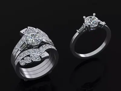 Engagement Ring with Extra Ring 3D print model