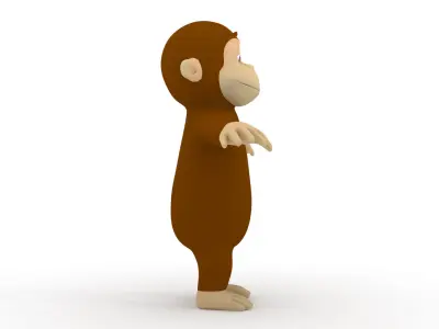 Cartoon Monkey Character  3D model Rigged 3D model