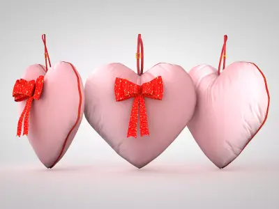 Pillow - Heart Rose 3D Model 3D model