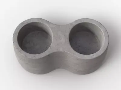 Concrete Vases Double Low-poly 3D model