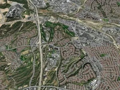 los angeles - city and surroundings Low-poly 3D model