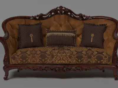 Sofa ornament Low-poly 3D model