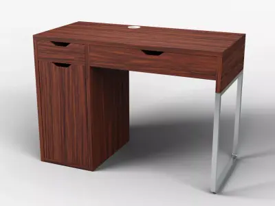 Study Desk 01 - Dark Wood 3D model