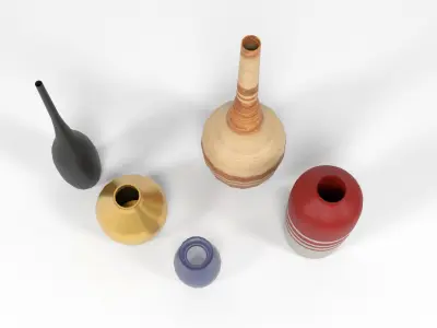 Vases Low-poly 3D model