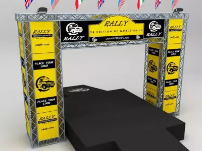 WRC motor sport podium 3D model